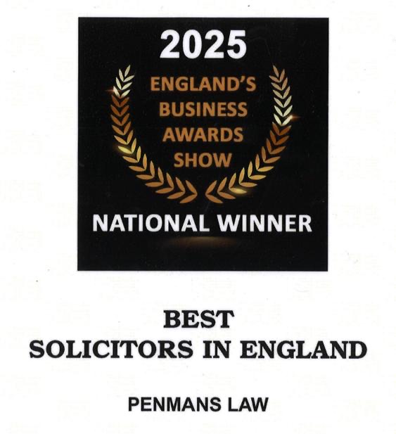 England's Business Awards Show 2025 — National Winner — Best Solicitors in England